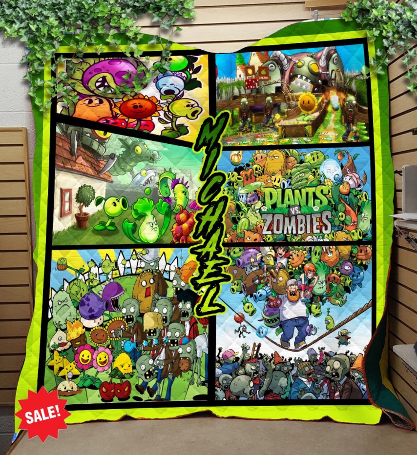 Persobalized Plants And Zombies Quilt Blanket Plants And Zombies Fan Gifts Plants And Zombies Them Party